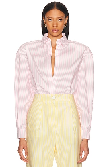 Rowen Rose Long Sleeve Shirt in Pink & White