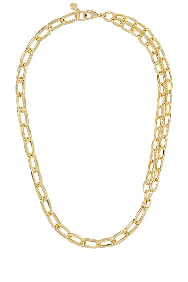 Roxanne Assoulin The Paperclip Double Chain Necklace in Vintage 10k Gold
