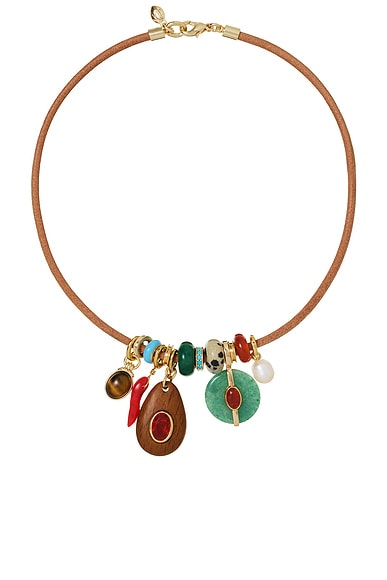 Roxanne Assoulin The Multi Charm Leather Collar Necklace in Mutli