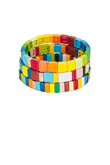 Roxanne Assoulin Rainbow Brite Bracelet Set Of 3 In Multi