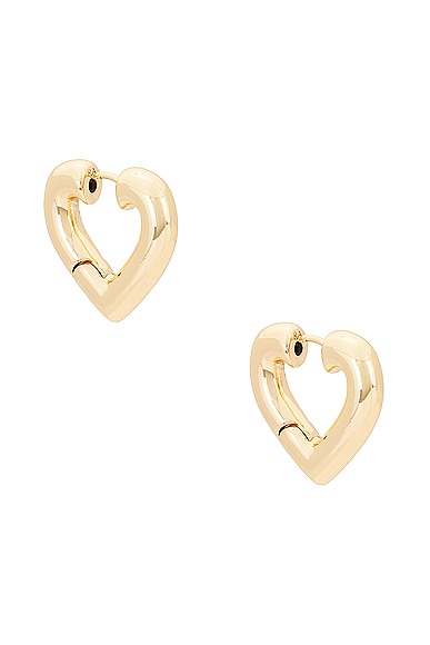 The Heart Chubbies Earrings in Metallic Gold