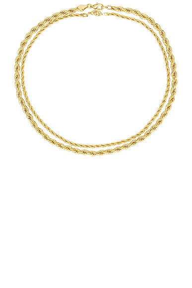 Shop Roxanne Assoulin On The Ropes Necklace Duo In Shiny Gold
