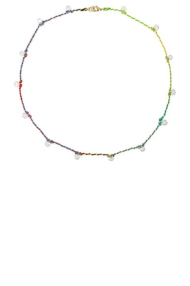 Shop Roxanne Assoulin Mini Drip Drop Necklace In Rainbow