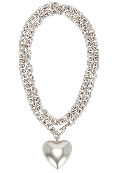 Roxanne Assoulin The Puffy Heart Necklace in Semi Shiny Silver