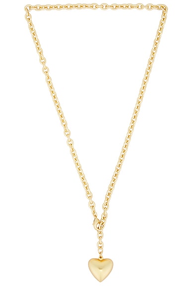 Roxanne Assoulin The Puffy Heart Mini Necklace in Semi Shiny Gold