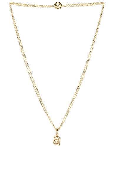 Roxanne Assoulin The Puffy Initial Necklace in Shiny Gold