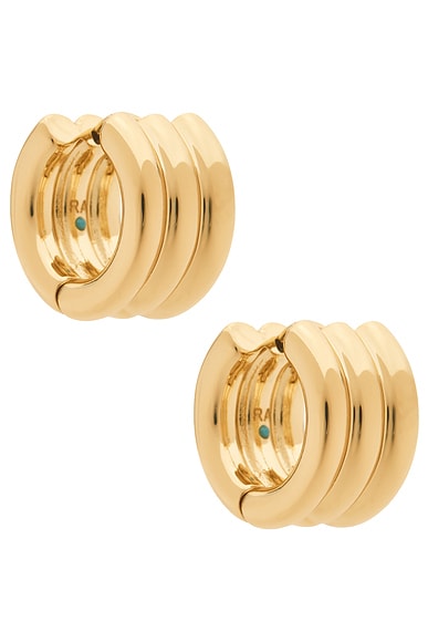 Roxanne Assoulin Triple Tube Huggie Earrings in Shiny Gold