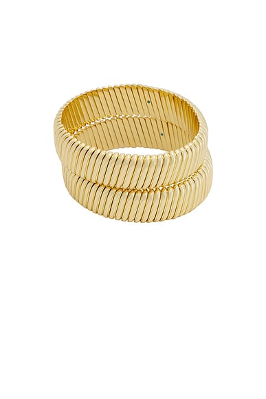 Roxanne Assoulin Rolling Bracelet Set Of 2 in Shiny Gold