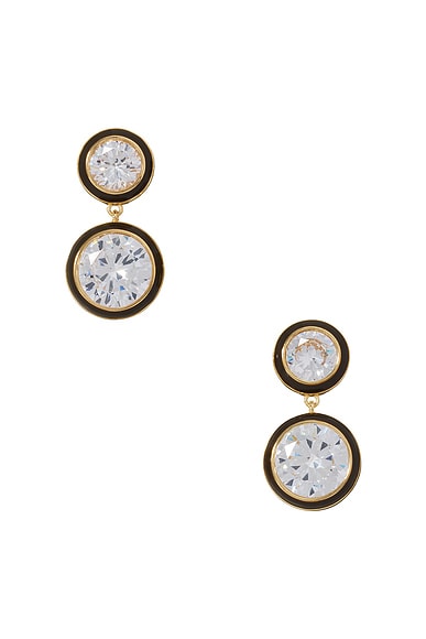 Roxanne Assoulin Cubic Double Drop Earrings in Diamond