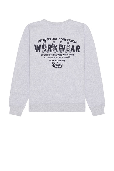 Roy Roger's x Dave's New York Crew Sweatshirt in Grey Melange