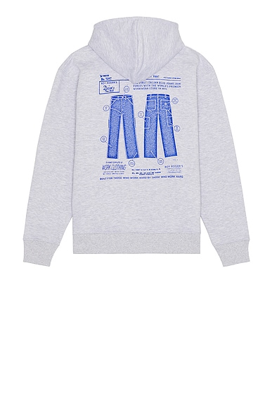 Roy Roger's x Dave's New York Hoodie in Grey Melange