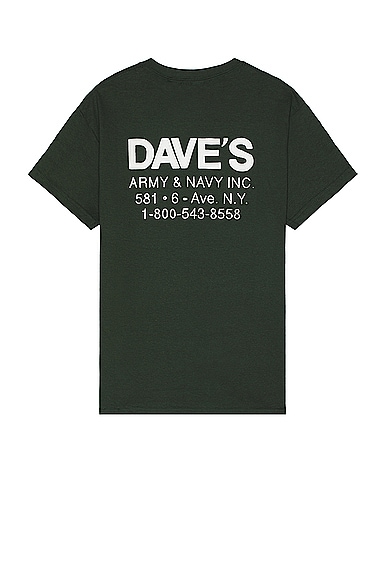 Roy Roger's x Dave's New York T-Shirt Army & Navy in Dark Green