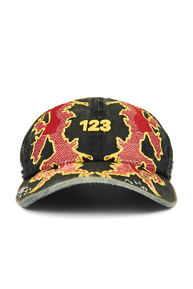 RRR123 Lambs Cap in Black & Red