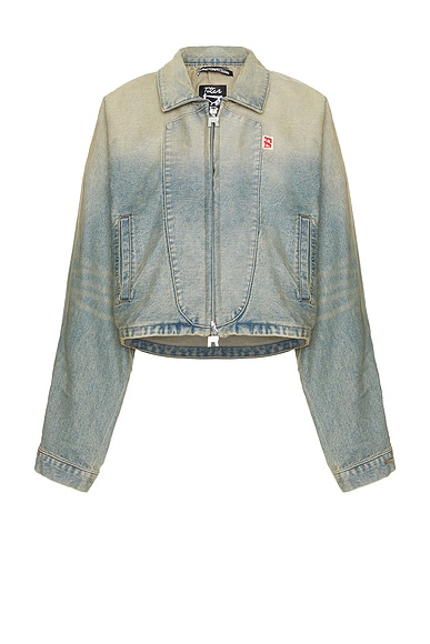 RRR123 Fathers Garden Trucker Jacket in Light Indigo