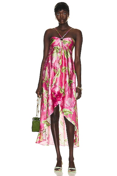 NICHOLAS Maeve Halter Midi Dress in Abstract Floral | FWRD