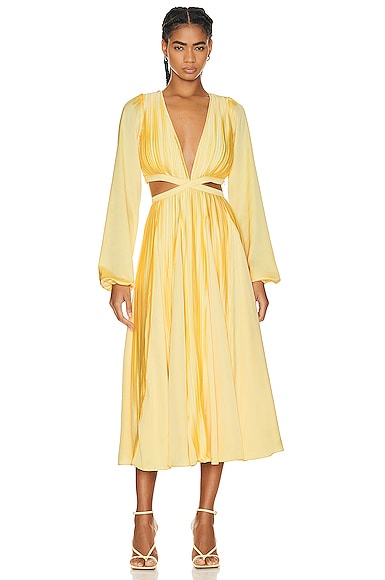 Shop Rococo Sand Bree Midi Dress In Yellow