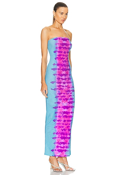 Shop Rococo Sand Opal Maxi Dress In Turquoise & Pink