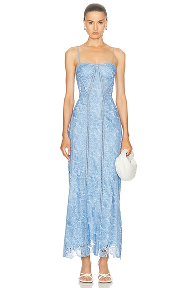 Midi Dress in Steel Blue