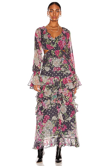 ROCOCO SAND Avar Maxi Dress in Rasin | FWRD