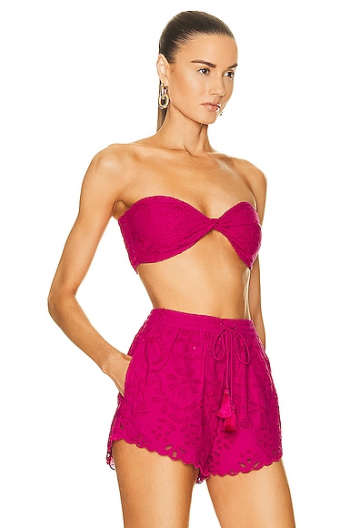 Shop Rococo Sand Moss Bandeau Top In Pink