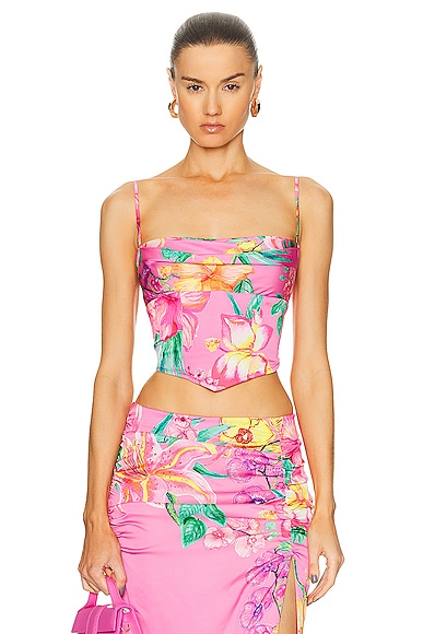 ROCOCO SAND Megan Sleeveless Top in Pink Floral