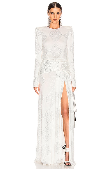 Click to view more detailed imagery on our partner's website Raisa Vanessa Raisa&vanessa Strass Embelished Maxi Dress In White