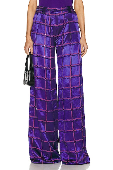 Raisa Vanessa Wide Leg Trouser In Purple