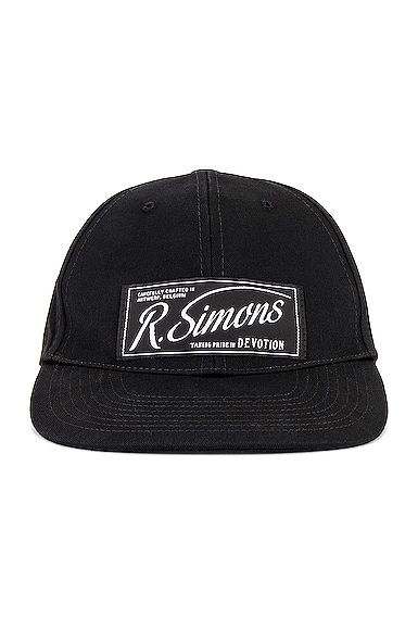 Raf Simons Devotion Cotton Cap in Black | FWRD
