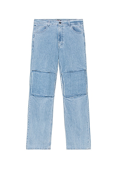 パンツ RAF SIMONS RELAXED DENIM PANTS Raf Simons Relaxed Fit Denim Pants With Cut Out Knee Patches