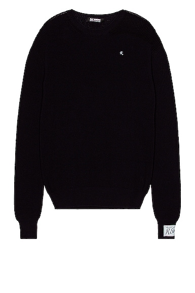 Raf Simons Embroidered Crewneck Sweater in Navy