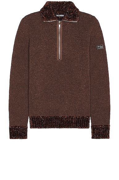 Raf Simons Double Layered Fisherman Sweater in Brown | FWRD