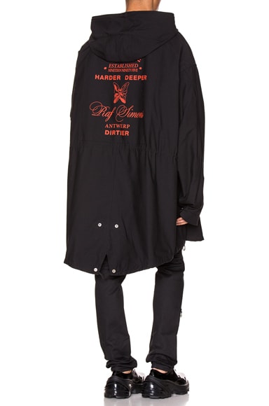 Click to view more detailed imagery on our partner's website Raf Simons Mid Length Parka In Black