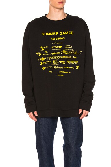 Raf Simons Oversized Summer Games Sweatshirt in Black | FWRD