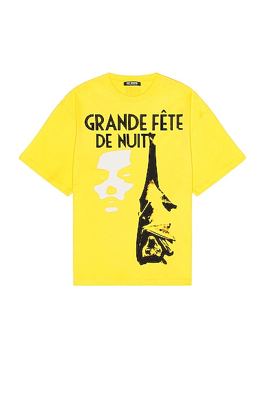 Raf Simons Oversized T-Shirt With Grand Fete De Nuit in Yellow