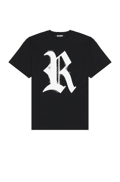 Raf Simons Big Fit T-shirt With R Print On Front In Black