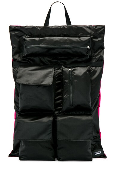 Raf Simons Eastpak Poster Backpack in Black & Fuchsia | FWRD