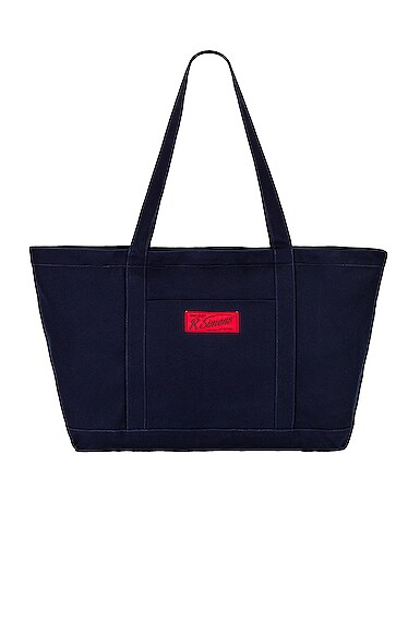 Raf Simons Oversized Canvas Tote Bag in Navy