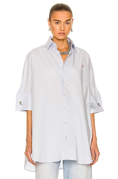 Short Sleeve Business Shirt With Artist Date In White