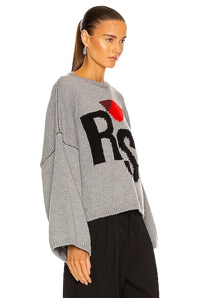Raf Simons Cropped RS Knit Sweater in Grey | Smart Closet