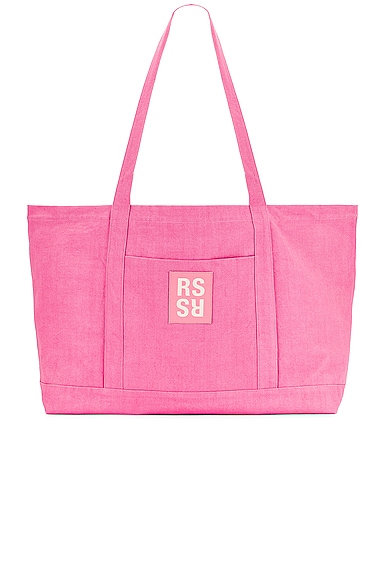 Raf Simons Oversized Denim Tote Bag in Pink