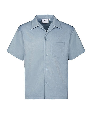 RTA Oversized Short Sleeve Shirt in Dusty Blue