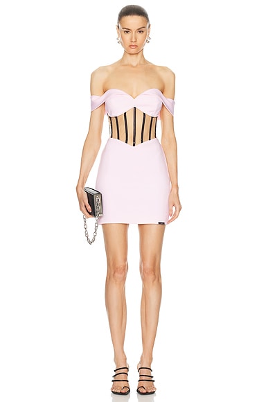 Shop Rta For Fwrd Evie Mini Dress In Festive Pink
