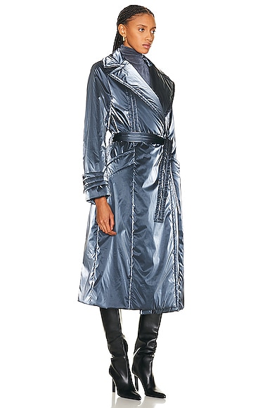 Shop Rta Trench Coat In Slate Blue