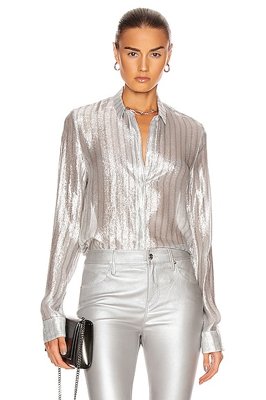 RTA Blythe Oversized Shirt in Sparkle | FWRD