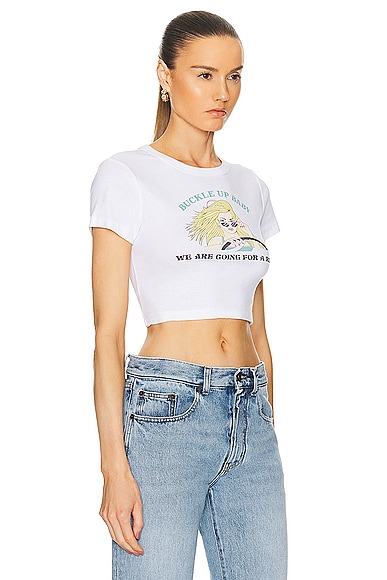 Shop Rta Buckle Up Baby Tee In White