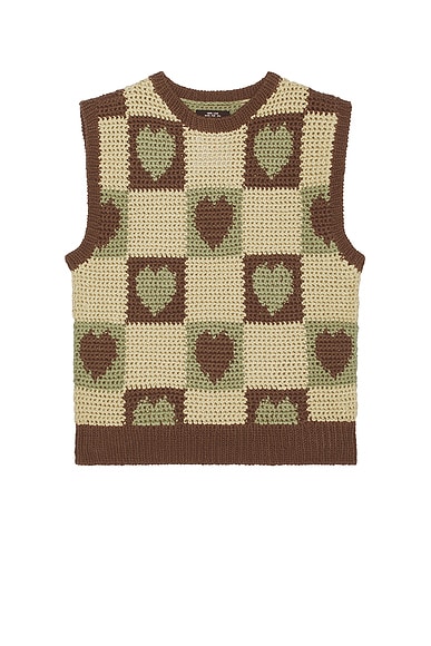 Crochet Knit Heart Vest