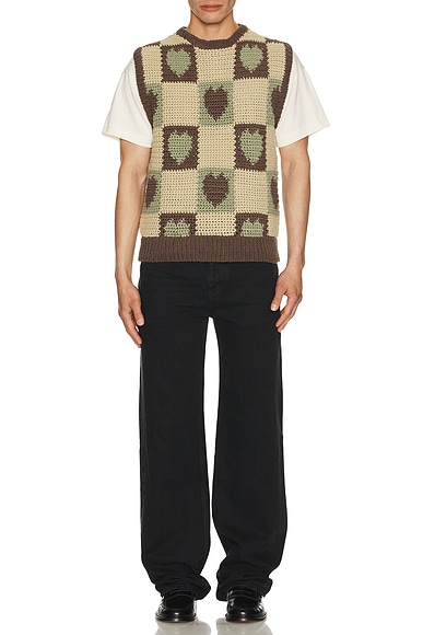 Crochet Knit Heart Vest