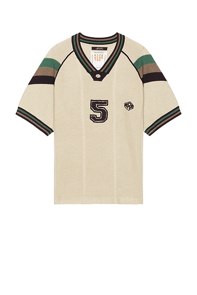 rice nine ten Knitted Game Jersey in Beige