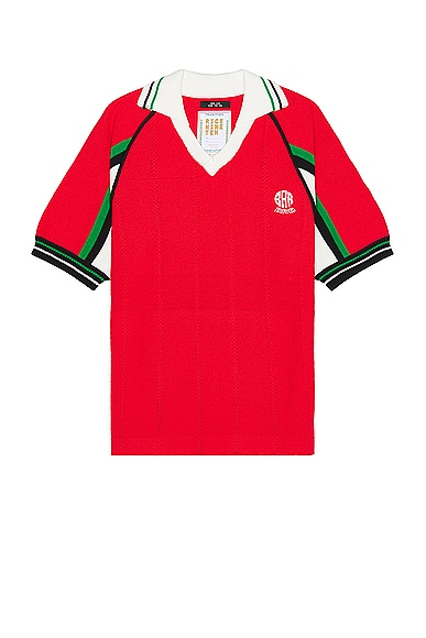Shop Rice Nine Ten Knitting Soccer Jersey In Red
