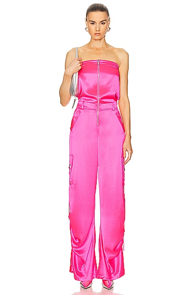 Shop Retroféte Estrella Jumpsuit In Paradise Pink